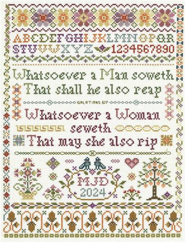 Woman Seweth Sampler